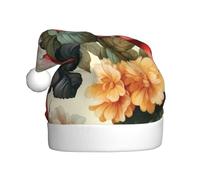 NSDdefAWCGT Sombrero de Navidad vintage floral de Papá Noel para adultos, unisex, gorro de Navidad para fiesta festiva de Año Nuevo