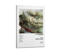 nshdahns Póster de Bon Iver para pared, estilo vintage, decoración de habitación, póster estético para dormitorio, 30 x 45 cm, estilo marco