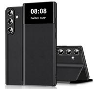 Nshkeji Funda para Samsung Galaxy A36 funda cartera tipo libro con tarjetero ranura Clear View caso protección funda para Samsung Galaxy A36 5G Case (negro, Samsung Galaxy A36)