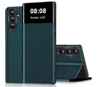 Nshkeji Funda para Samsung Galaxy A37 Funda Piel Cartera Flip Libro con Porta Tarjetas Slot Función Soporte Clear View Antigolpes Caso Protección Funda para Samsung A37 5G Case