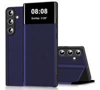 Nshkeji Funda para Samsung Galaxy A56 funda cartera tipo libro con tarjetero ranura Clear View caso protección funda para Samsung Galaxy A56 5G Case (azul, Samsung Galaxy A56)