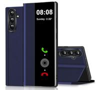 Nshkeji Funda para Samsung Galaxy S26 FE Funda Piel Cartera Flip Libro con Función Soporte Clear View Antigolpes Caso Protección Cover Funda para Samsung S26 FE 5G Case Azul