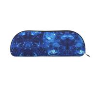 NSHSNKWB Bolsa de almacenamiento semicircular de cuero azul universo espacial galaxia estuche de almacenamiento estuche de maquillaje bolsa de almacenamiento