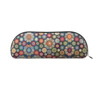 NSHSNKWB Bolsa de almacenamiento semicircular de cuero de flor bohemia bolsa de almacenamiento bolsa de maquillaje monedero bolsa de almacenamiento