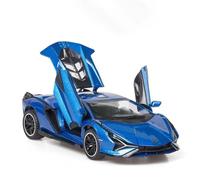 NSJGCQREL Fundición a presión 1:32 para Lamborghini Sian FKP37 Modelos Coches De Aleación Puertas Que Se Abren Modelos Coches Realistas Recuerdos Decorativos Recuerdo(Blue)