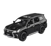 NSJGCQREL Fundición a presión 1:32 para Lexus LX570 Modelos Coches SUV Aleación A Escala Modelos Vehículos Metálicos Realistas Adornos Colección Recuerdos Recuerdo(Black)