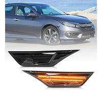 NSLUMO 2 unids lente de humo ámbar LED marcadores laterales indicadores luz señal de giro lámpara para 2016-2021 Honda Civic Hatchback Sedan Coupe LED DRL luz de posición de funcionamiento