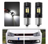 NSLUMO BA15S 1156 P21W 7506 - Bombillas LED DRL de repuesto para 2009-2014 Volks Polo MK5 GTI 6R, luces LED de circulación diurna, 2 unidades, xenón blanco LED DLR City