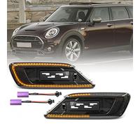 NSLUMO Indicadores laterales LED repetidor marcador de luz para 2016-2021 Mini Clubman F54 One Cooper S D SD ALL4 Steptronic JCW ámbar dinámico LED intermitente lámpara 2 piezas lente ahumada