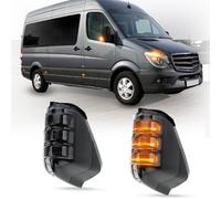 NSLUMO intermitentes LED de retrovisor para 2006-2025 Mercedez-Ben.z | Sprinter W906 BR907/910, V/W C/rafter MAN TGE dinámico fluido secuencial intermitente, retrovisor lente ahumada