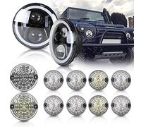 NSLUMO kit completo de faro LED halo de 7 pulgadas para L/and Rover | Defender 90/110 1990-2016 lente negra delantero trasero intermitentes stop/trasero antiniebla marcha atrás E4 10PCS