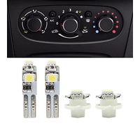 NSLUMO Led A/C Control de aire acondicionado Interruptor Perilla Luz para Dacia Duster Sandero Logan 4 piezas Control de calentador blanco T5 LED Control de clima A/C Bombillas