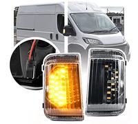 NSLUMO Led indicador de señal de giro espejo lateral luz intermitente para Fiat Ducato Peugeot Boxer Citroen Jumper relé ámbar Led ala lateral espejo retrovisor lámpara lente transparente