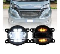 NSLUMO LED Lámpara antiniebla DRL Luz de circulación diurna para Fiat Ducato Doblo Talento Reflectores de luz antiniebla del parachoques delantero Luces de señal de giro DLR 2x Ahumado