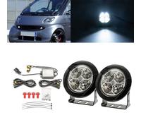 NSLUMO Luz de circulación diurna LED DRL para Smart Fortwo 450 98-2007, Fortwo 451 07-2015 luz diurna para parachoques delantero Luz de circulación DLR, 2x Luz de estacionamiento LED con transparente