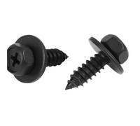 NSNGPAFACZ 20 tornillos de cabeza hexagonal for arandela, color negro, OE#90159-60498, compatibles for Toyota Sujetadores y clips para automóviles