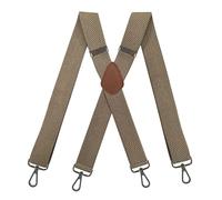 NSNYDNZ Tirantes para Hombre, Tirantes elásticos Ajustables for Hombre, de 3,5 x 120 cm, con 4 Clips Resistentes, Tirantes for Pantalones Espalda en X(Beige)