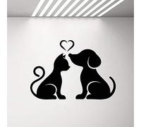 NSRJDSYT Amor corazón Perro Gato salón Vinilo Pared calcomanía Animales Mascotas casa Veterinaria Pared Arte Carteles Pegatinas decoración del hogar Sala de Estar 74x52cm