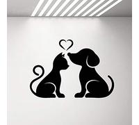 NSRJDSYT Amor corazón Perro Gato salón Vinilo Pared calcomanía Animales Mascotas casa Veterinaria Pared Arte Carteles Pegatinas decoración del hogar Sala de Estar 122x86cm