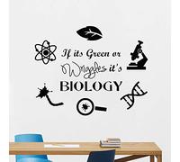 NSRJDSYT Calcomanía de Pared de biología si es Verde, Citas de Ciencia, decoración del hogar, Aula de la Escuela, Vinilo, habitación para Adolescentes, Pegatinas de 52x42cm