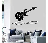 NSRJDSYT Calcomanía de Pared de Guitarra eléctrica Rock and Roll Instrumento Musical Vinilo Pegatinas de Ventana Sala de música Adolescentes niño Dormitorio decoración Interior 57x83cm
