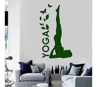 NSRJDSYT Calcomanía de Pared de Yoga Postura Mujer Estudio de Yoga Mariposas Sala de meditación decoración de Pared Pegatinas de Vinilo Elegante Mural artístico relaj 75x122cm