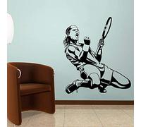 NSRJDSYT Calcomanías de Pared de Jugador de Tenis, Pegatina de Pared Deportiva de Nadal, Silueta de Tenis, diseño artístico, póster de Ventiladores de Vinilo, decoración 64x57cm
