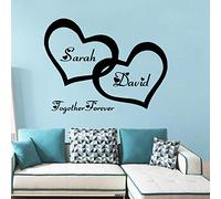 NSRJDSYT Calcomanías de Vinilo de Pared con Nombre de Parejas Personalizadas para Dormitorio, Sala de Estar, sofá, decoración de Fondo, Pegatinas artísticas, Papel Tapiz 91x71cm