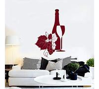 NSRJDSYT Etiqueta de la Pared Botella de Vino Copa de Vino Bodega Vendedor de Uvas Decoración Restaurante Cocina Decoración del hogar Vinilo Etiqueta de la Pared Mura 42x65cm