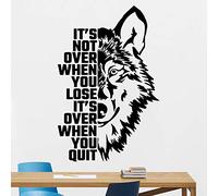 NSRJDSYT Pegatina de Pared de Lobo con Citas motivacionales calcomanías de Vinilo para Pared decoración del hogar Oficina Sala de Estar sofá decoración de Pared de 128x84cm