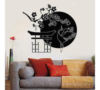 NSRJDSYT Pegatinas de Pared de Rama de árbol de cigüeña de pájaro japonés para Sala de Estar Vinilo calcomanía de Pared Grande decoración decoración de Dormitorio d 74x82cm