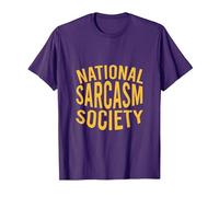 NSS - Sociedad Nacional del Sarcasmo - Regalo Amante del Sarcasmo Camiseta, Hombre, Morado, L