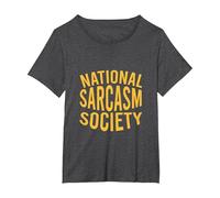 NSS - Sociedad Nacional del Sarcasmo - Regalo Amante del Sarcasmo Camiseta, Mujer Tallas Grandes, Jaspeado Oscuro, 4XL Grande