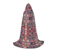 Nssbvnm Capa unisex con capucha con estampado de símbolos de Inglaterra, disfraz de cosplay, festivales, celebraciones, carnaval, ropa medieval
