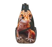Nssbvnm Mochila cruzada con estampado de geco de leopardo y arena para hombre y mujer, mochila cruzada en diagonal, para gimnasio, viajes, hombro