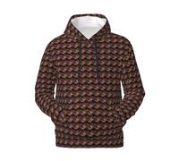 Nssbvnm Sudadera con capucha para hombre con estampado de fuegos artificiales, cálida, ligera, para invierno, casual, esencial, ajuste holgado, Negro, L