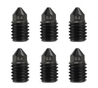 Nssnlur 6 boquillas de acero endurecido para Bambulab X1/X1C/X1E/P1P/P1S, 4 unidades de 0,4 mm, 6 unidades de 0,6 mm, boquillas de acero endurecido de 0,6 mm para impresora 3D Bambu Lab