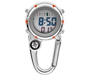 Nsssunnre Clip en MosquetóN Reloj Digital Relojes Deportivos Luminosos Reloj con MosquetóN para Excursionistas MontañIsmo al Aire Libre Naranja