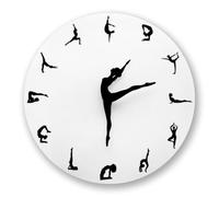 Nsssunnre Reloj de Pared con Encantador Bailarín de Yoga, Decoración de Habitación de, Reloj de Pared Moderno, Reloj de Decoración de Pared con Actor Bailarín