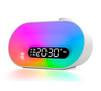 Nsssunnre Reloj Despertador con Luz, Lámpara de Luz Solar Gradual, Máquina de Sonido con 10 Sonidos Relajantes, Radio FM, Luz