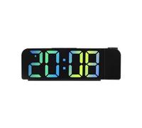 Nsssunnre Reloj Despertador con ProyeccióN Simple, Pantalla LED De Fuente Grande, Reloj ElectróNico con Pantalla De Temperatura, Estilo E
