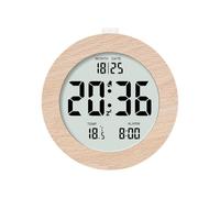 Nsssunnre Reloj Despertador Digital de Madera para Dormitorios, Reloj Despertador de Madera de 4 Pulgadas A Batería con Función de Repetición y Luz, Reloj de Escritorio LCD, A