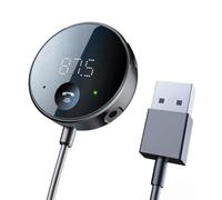 Nsssunnre Transmisor FM Bluetooth para Coche, Adaptador AUX Bluetooth, Receptor Bluetooth para Música de Coche/Llamadas Manos/Audio Estéreo