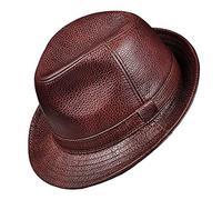 nster Sombreros de invierno, cuero fedora para hombre jazz gorra vintage sombrero otoño vaca caballero gorra 56-60 cm