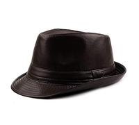 nster Sombreros de invierno, hombres cuero caballero sombrero panama jazz gorra fiesta jugador de bolos casual corto ala