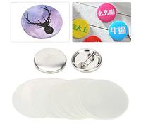 NSXAYIWE 100 Sets Button Making Supplies Blank 25mm / 1 inch Metal Pin Button Kit for Button Maker Machine, Includes Metal Shells Back Cover and Clear Film (25mm / 1 inch)