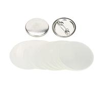 NSXAYIWE 100 Sets Button Making Supplies Blank 25mm / 1 inch Metal Pin Button Kit for Button Maker Machine, Includes Metal Shells Back Cover and Clear Film (32mm / 1.25 inch)
