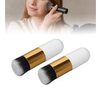 NSXAYIWE Brocha De Maquillaje, Brocha Correctora, Brocha De Maquillaje Facial, Brocha De Maquillaje Regordeta Portátil, Cerdas Suaves, Brocha Para Polvo De Viaje (2 Uds)