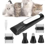 NSXAYIWE Juego de cortauñas para Perros 4 en 1, Recortadora de Pelo para Mascotas inalámbrica Recargable, Amoladora de uñas eléctrica, Kit de Aseo eléctrico con peines