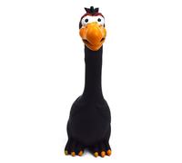 NSXAYIWE Juguete interactivo de látex resistente a las mordeduras para perros con forma de gallina, juguete para masticar perros pequeños, medianos y grandes (negro)